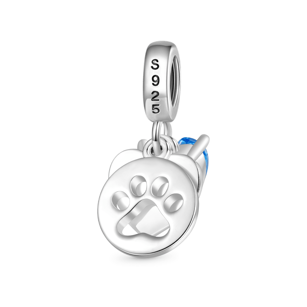 Gnoce Personalized Initial Letter Pet Love Birthstone Pendant Dangle Charm_3