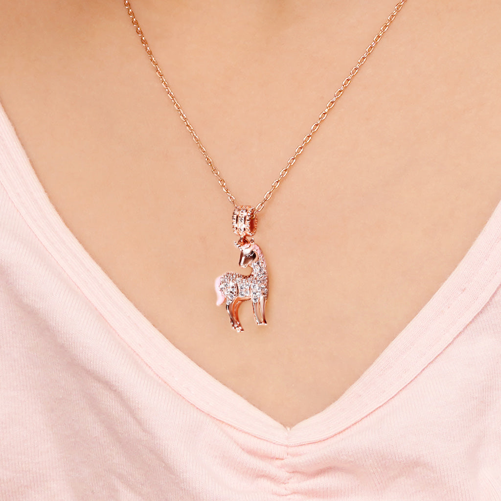 Gnoce "Divine Soul and Spirit" Unicorn Beads 925 Sterling Silver 18K Rose Gold Plated Charm Pendant fit for Bracelet/Necklace_5