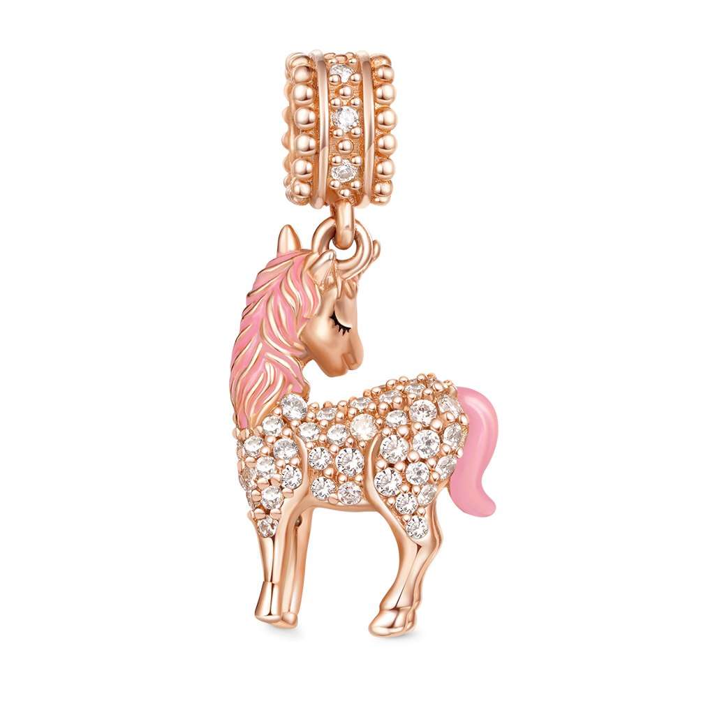 Gnoce "Divine Soul and Spirit" Unicorn Beads 925 Sterling Silver 18K Rose Gold Plated Charm Pendant fit for Bracelet/Necklace_2