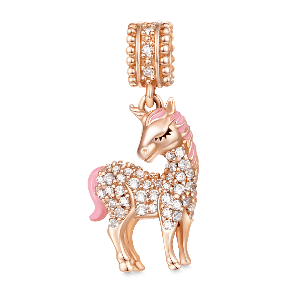 Gnoce "Divine Soul and Spirit" Unicorn Beads 925 Sterling Silver 18K Rose Gold Plated Charm Pendant fit for Bracelet/Necklace_1