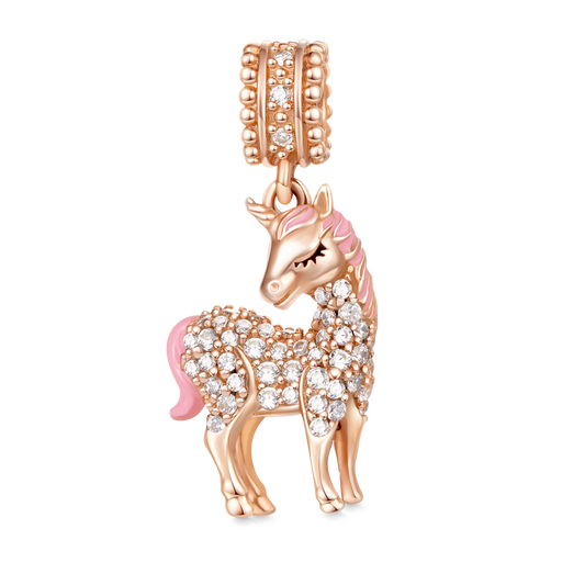 Gnoce "Divine Soul and Spirit" Unicorn Beads 925 Sterling Silver 18K Rose Gold Plated Charm Pendant fit for Bracelet/Necklace_1