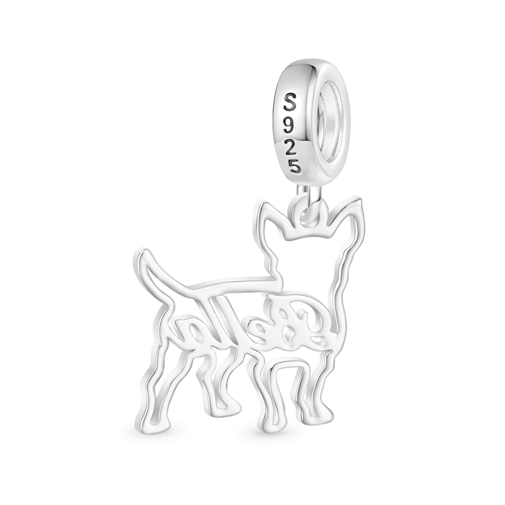 Gnoce Engravable Chihuahua Pendant Dangle Charm_2