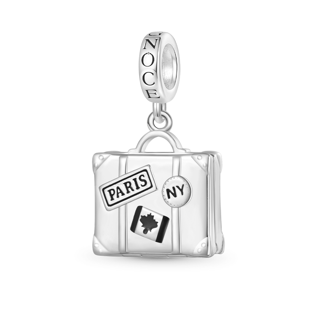 Gnoce Openable Personalized Photo Suitcase Pendant Dangle Charm_2