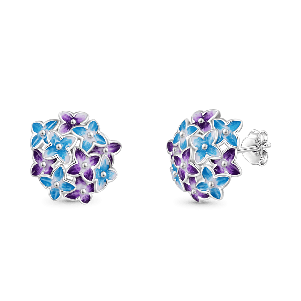 Gnoce Birthday Flower Series Hydrangea Stud Earrings_2
