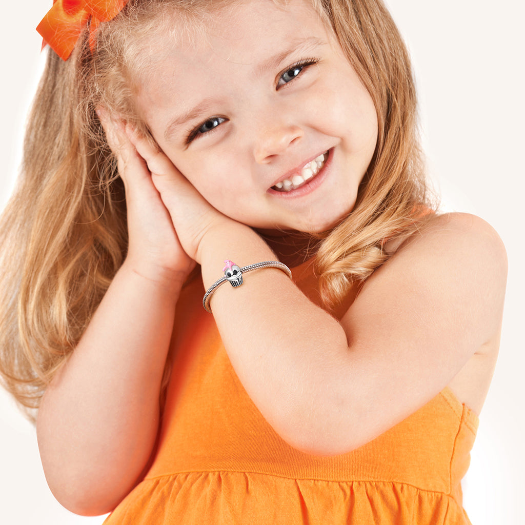 Skull Cupcake Charm Bead 925 Sterling Silver_3