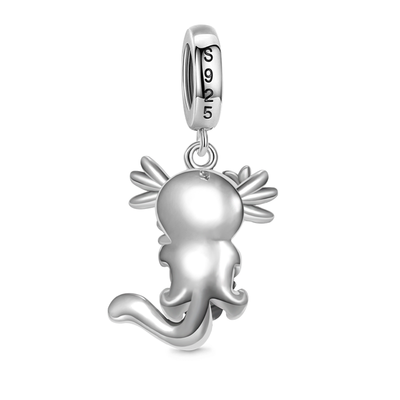 Gnoce Embrace Love Sakura Mexican Axolotl & Baby Pendant Dangle Charm_3