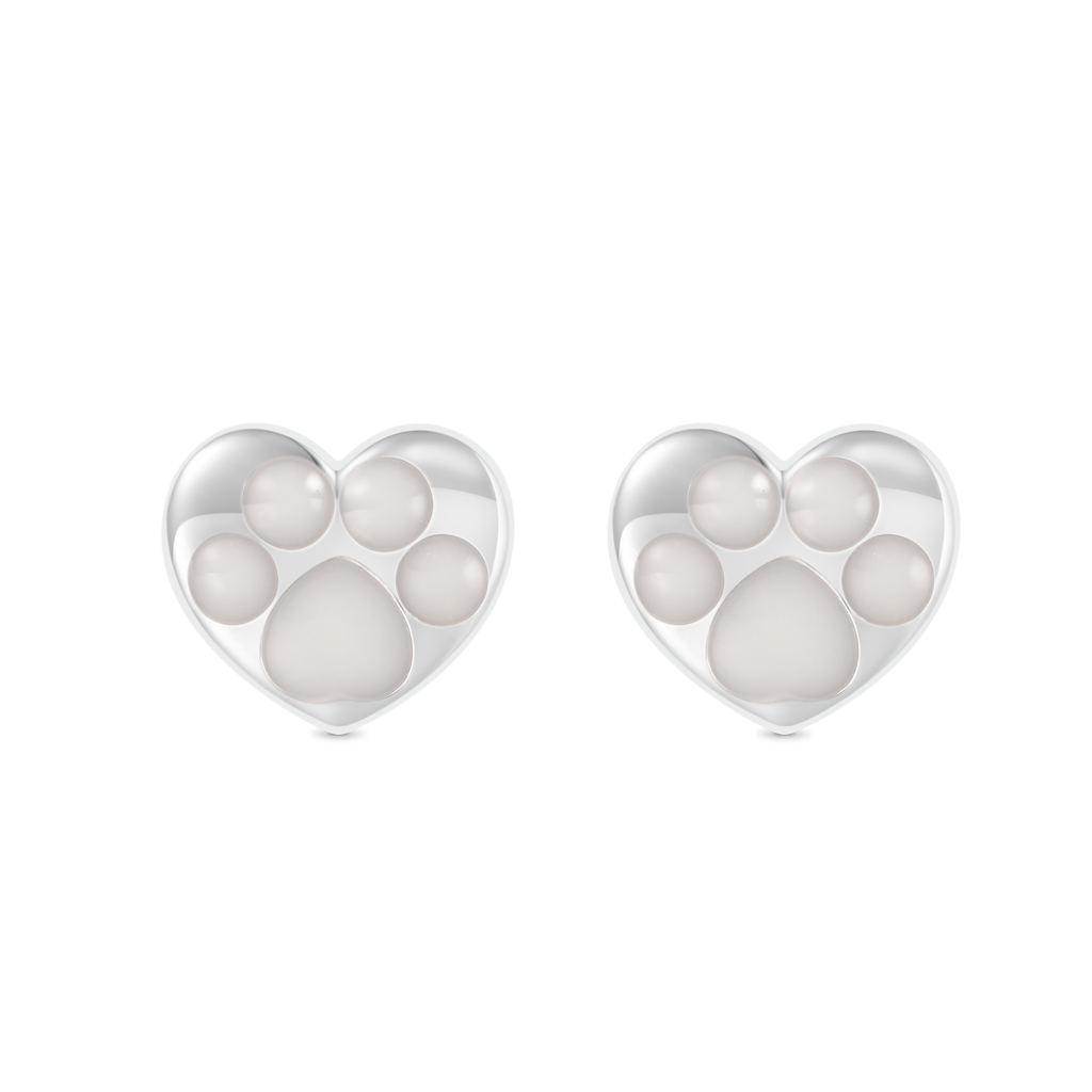 Gnoce Glow-in-the-Dark Heart Puppy Paw Stud Earrings_2