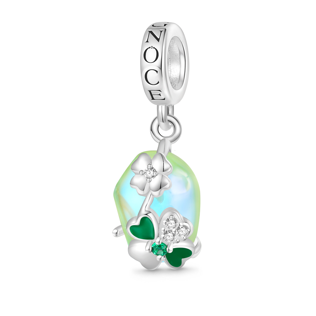 Gnoce Green Four-leaf Clover Pendant Dangle Charm_1