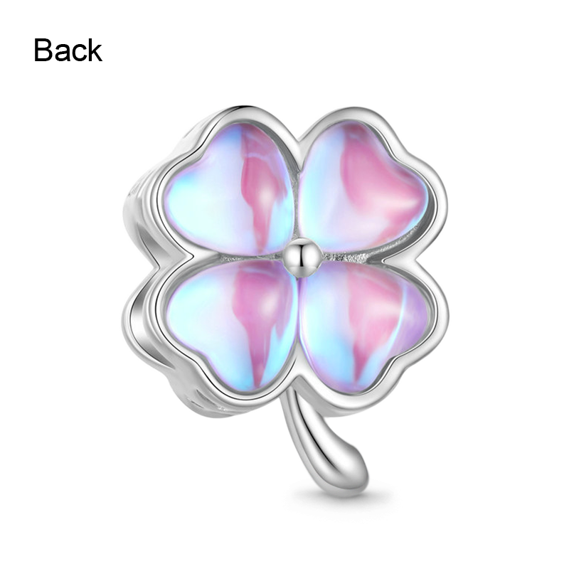 Gnoce Pink Heart Four Leaf Clover Charm_2