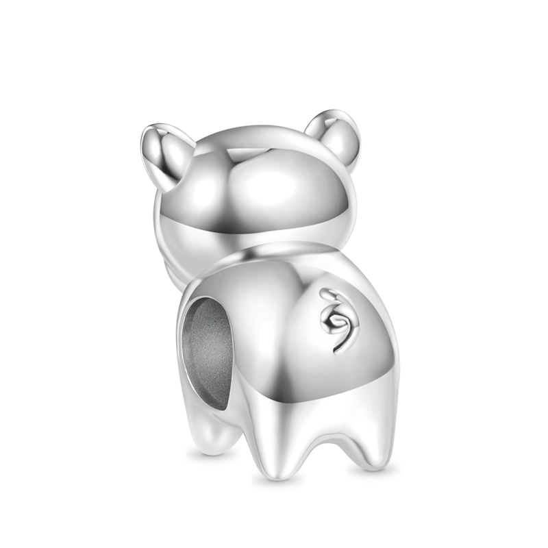 Gnoce Chinese Zodiac Pig Embraces Heart Gem Charm_2