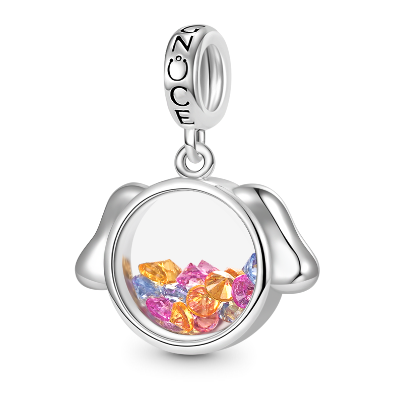 Gnoce Dog Lover Engravable Heart Pendant Dangle Charm_1