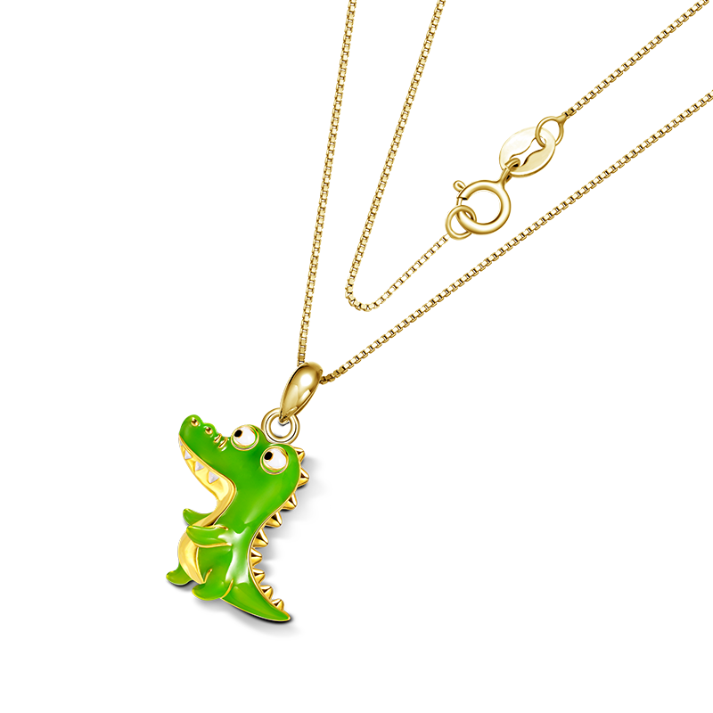 Gnoce Green Crocodile Necklace_2