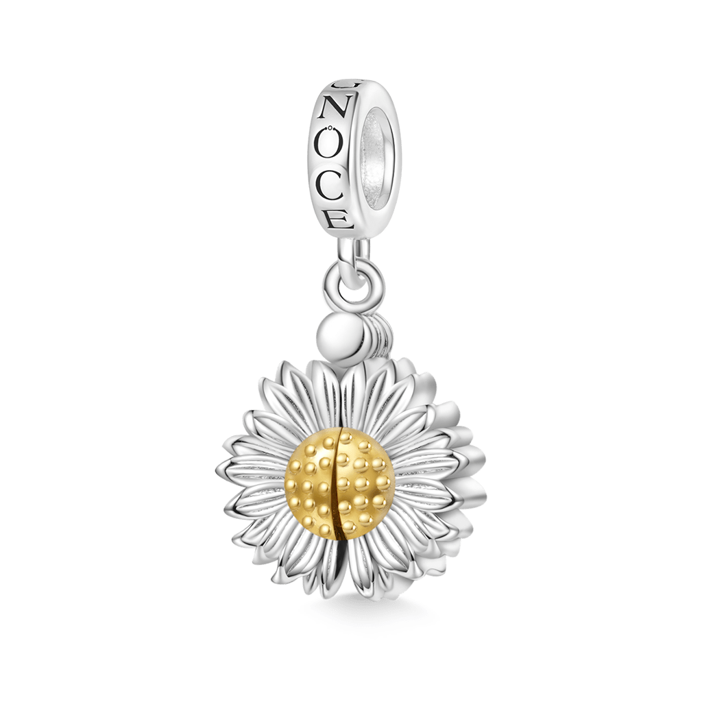 Gnoce Openable Sunflower Engravable Pendant Dangle Charm_2