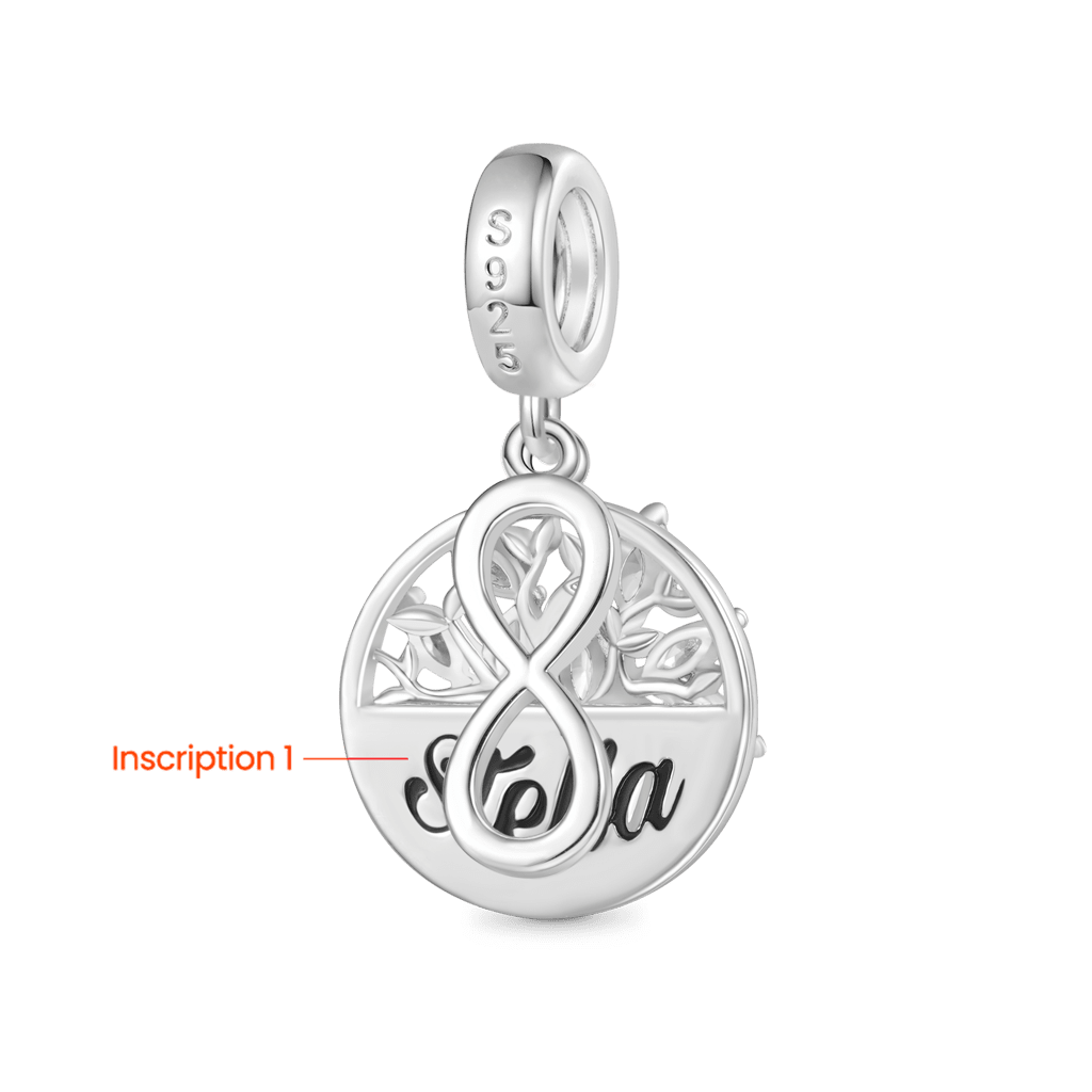 Gnoce Engravable Tree of Life Infinity Symbol Pendant Dangle Charm_2