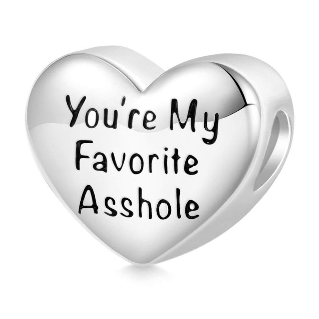 Gnoce "You're My Favorite Asshole" Heart Engravable Charm_2