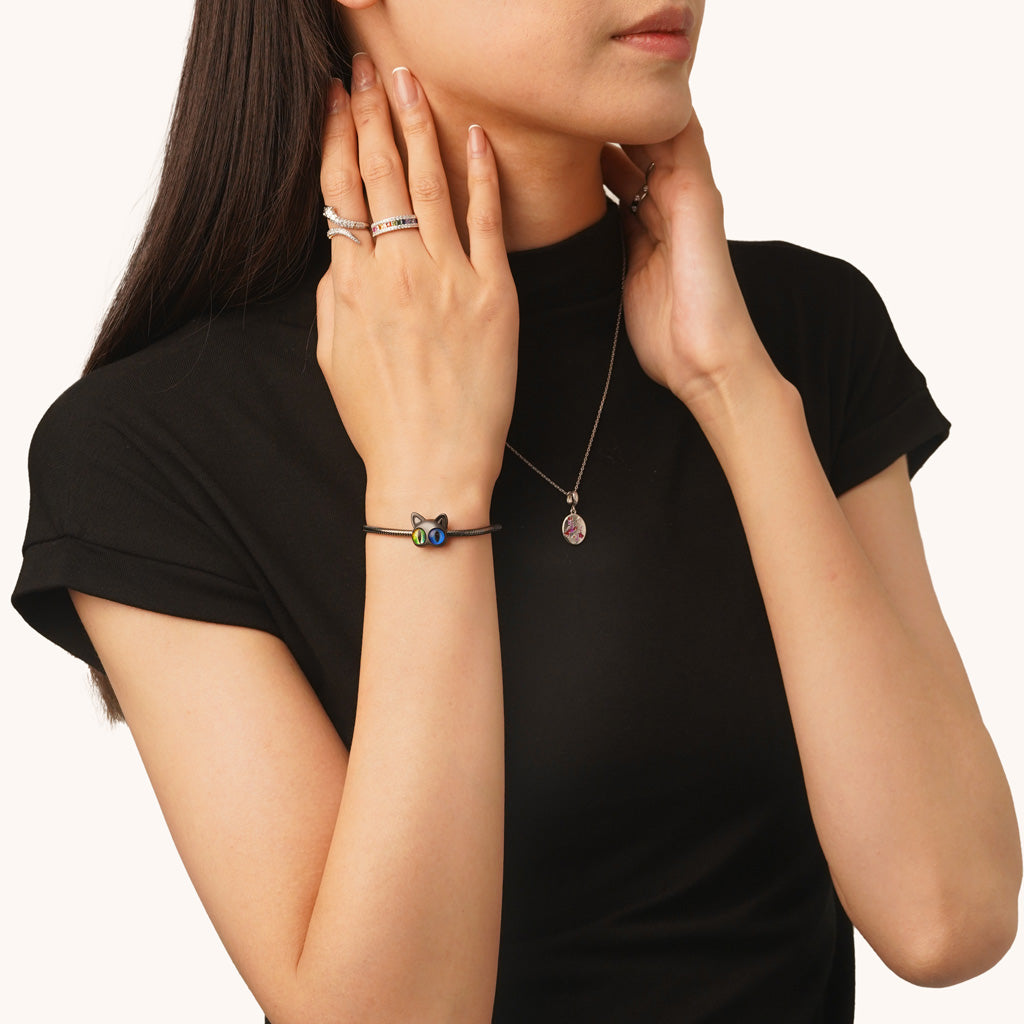 Gnoce Two-Color Vertical Pupils Black Cat Charm_4