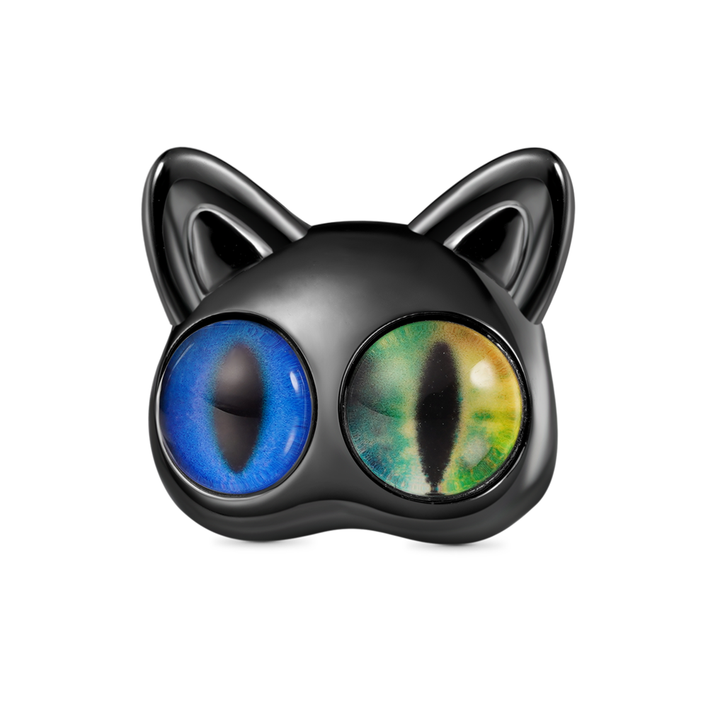 Gnoce Two-Color Vertical Pupils Black Cat Charm_1