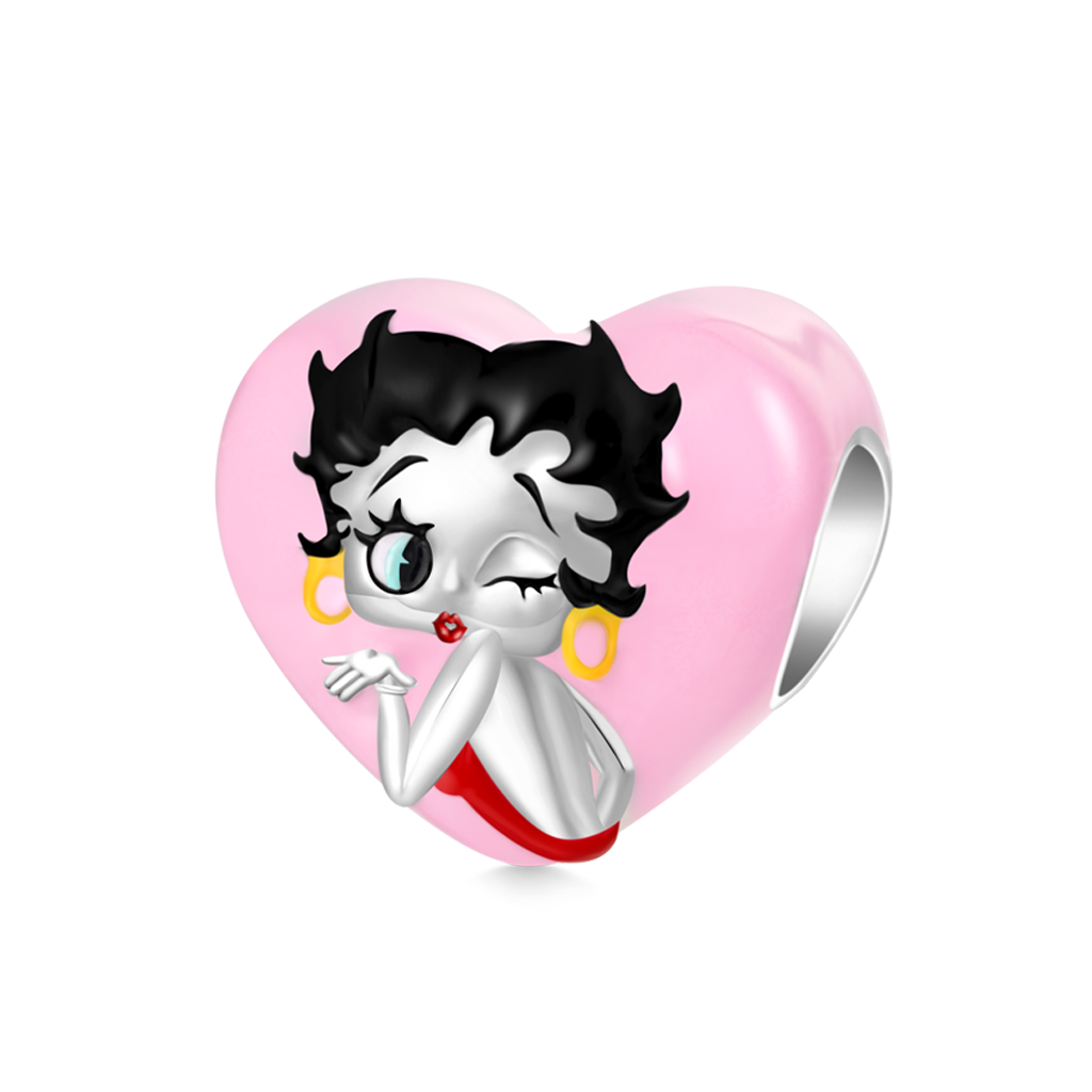 Gnoce Pink Heart Classy Betty Boop Charm_1