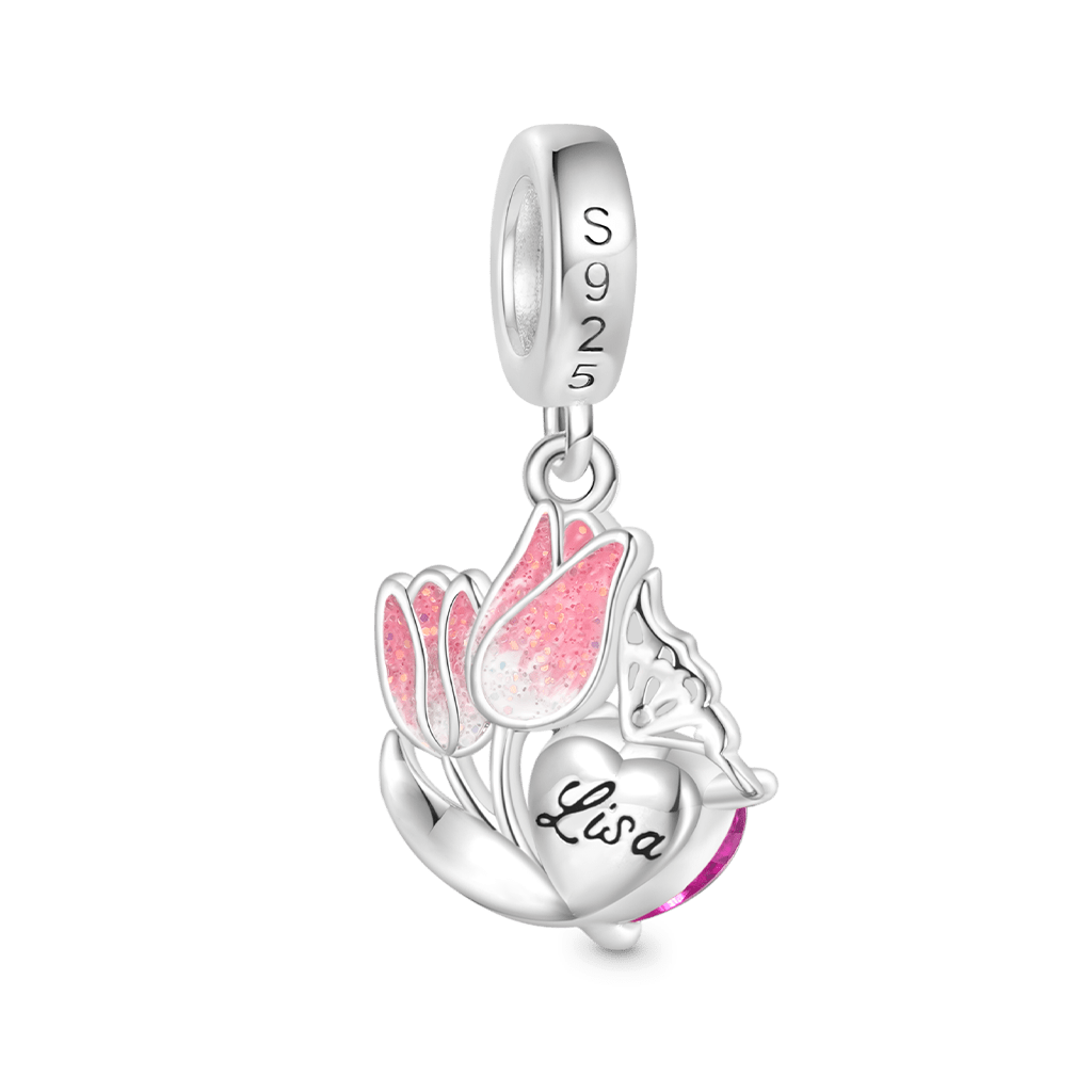 Gnoce Tulips Engravable Heart Charm_3