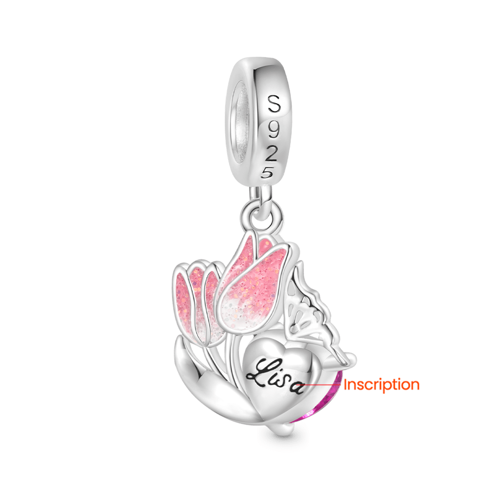 Gnoce Tulips Engravable Heart Charm_2