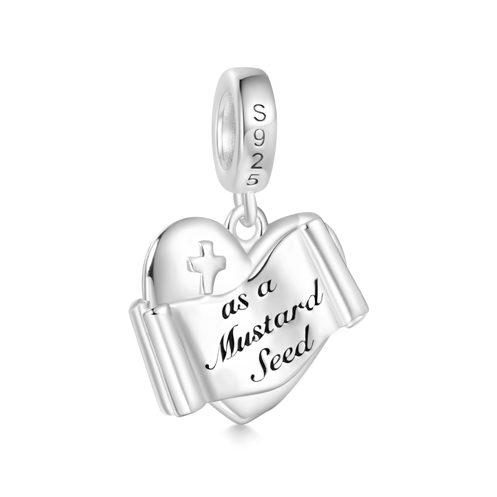 Gnoce "Faith as Small as a Mustard Seed" Heart Religious Pendant Dangle Charm_2