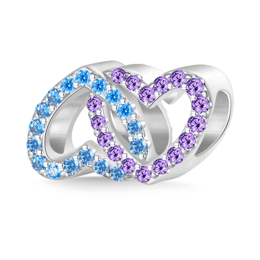 Gnoce Two Love Heart Surround Birthstone Charm_1