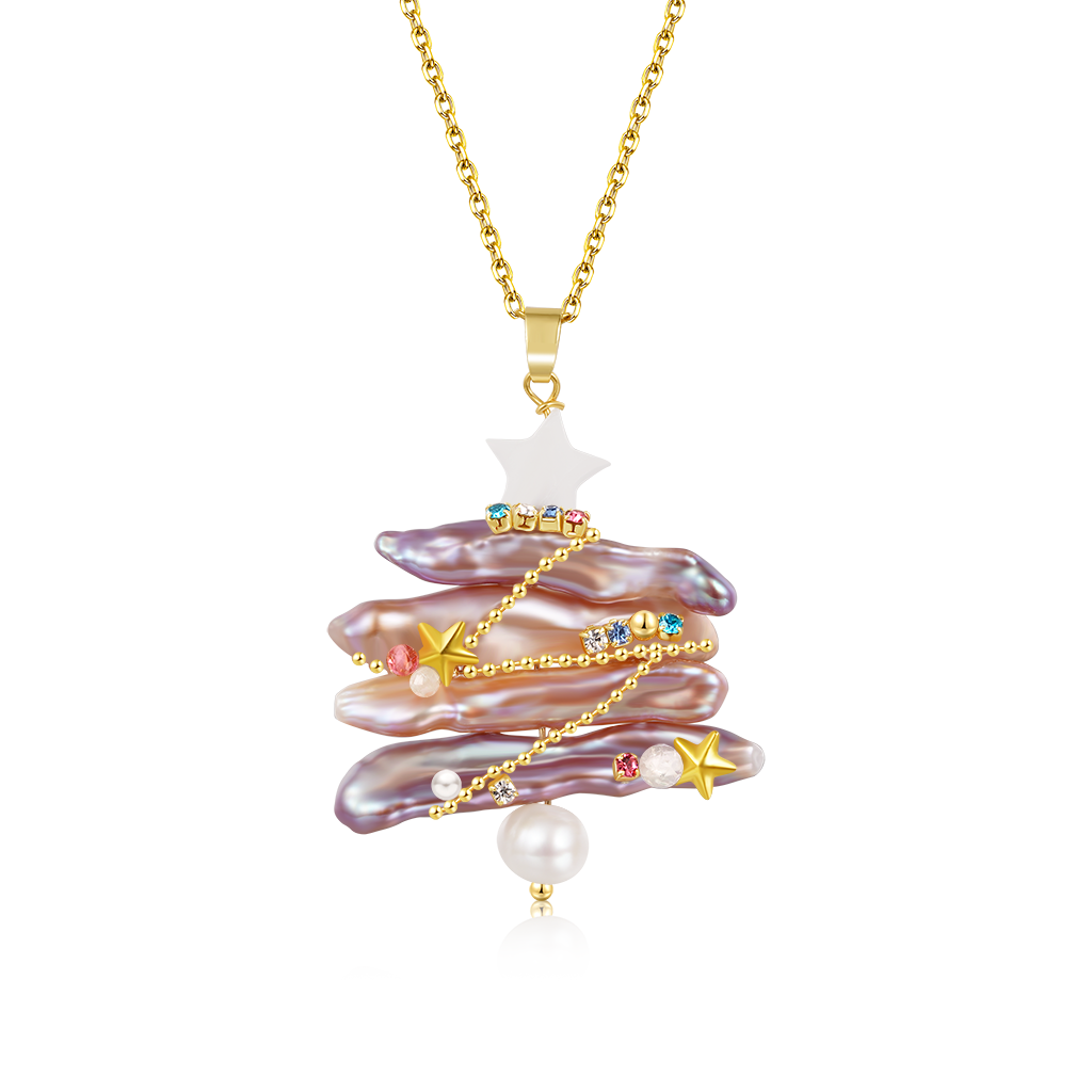 Gnoce Pearl Christmas Tree Necklace_1