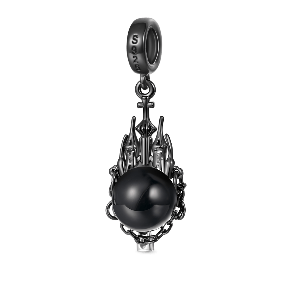Gnoce Natural Black Pearl Dark Castle Pendant Dangle Charm_2