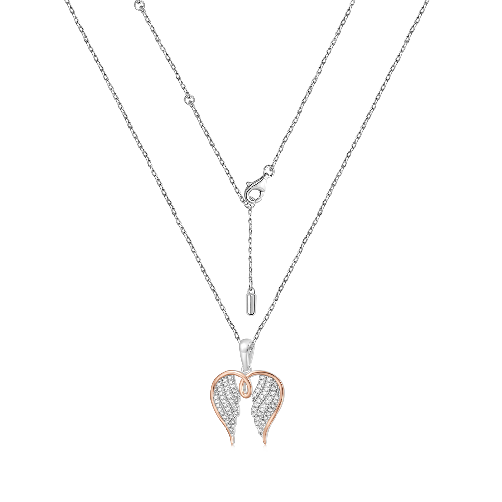 Gnoce 18k Rose Gold Angel Wings Necklace_3