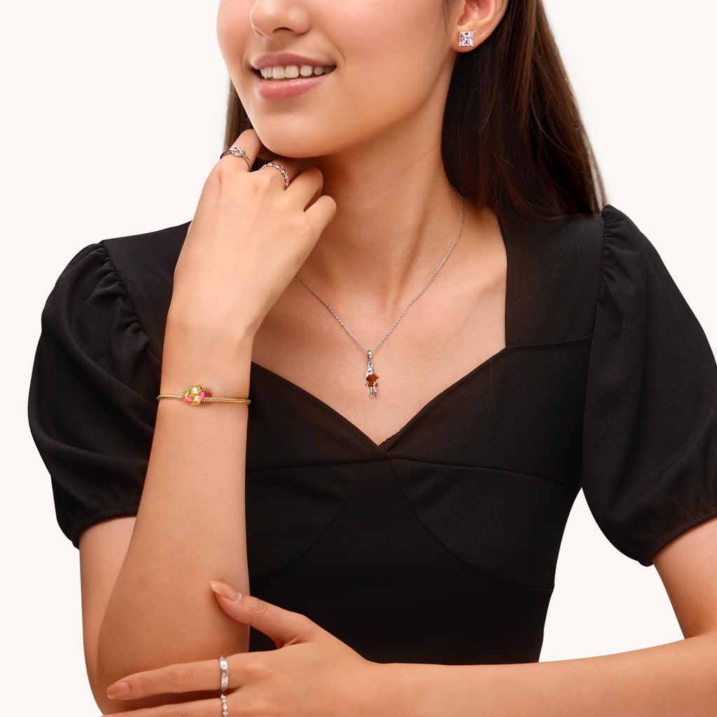 Gnoce 18K Gold Plated Bee Honeycomb Charm_4