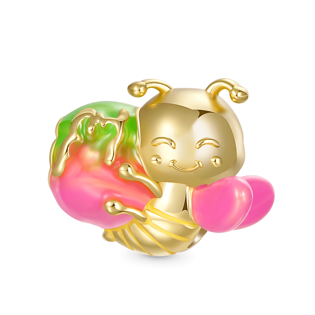 Gnoce 18K Gold Plated Bee Honeycomb Charm_1