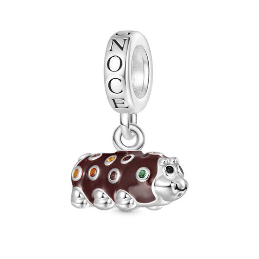 Gnoce Caterpillar Chocolate Swiss Roll Cake Pendant Dangle Charm_1