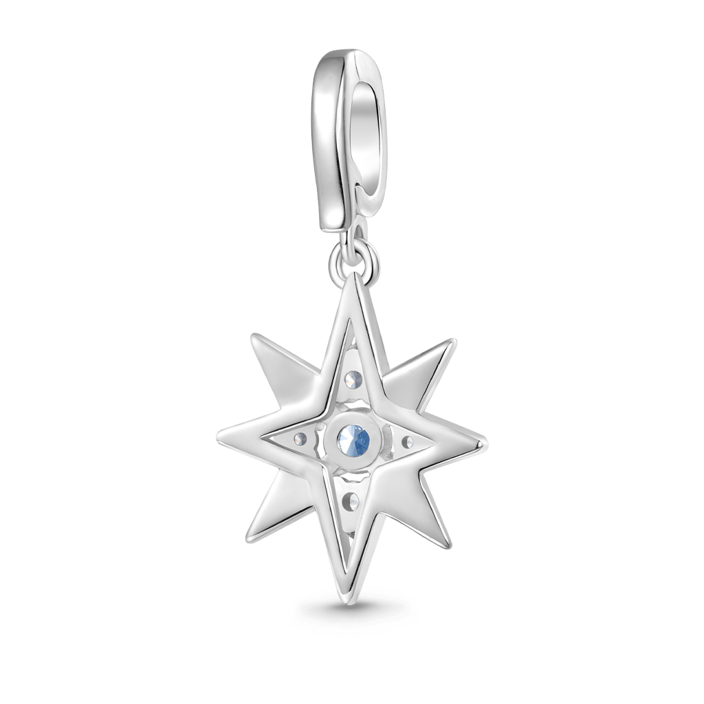 Gnoce Birthstone CZ North Star Clasp Clusters Charm_2