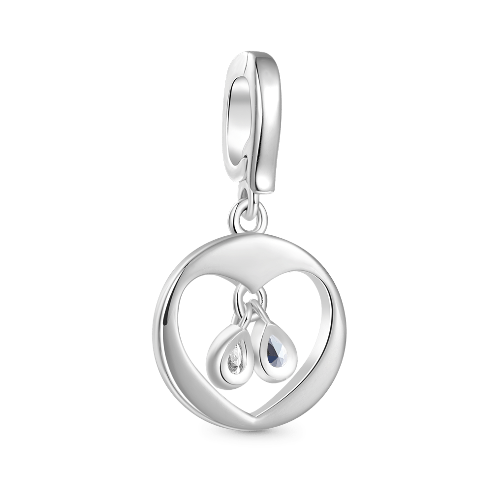 Gnoce Pear Birthstone Heart Clasp Clusters Charm_3