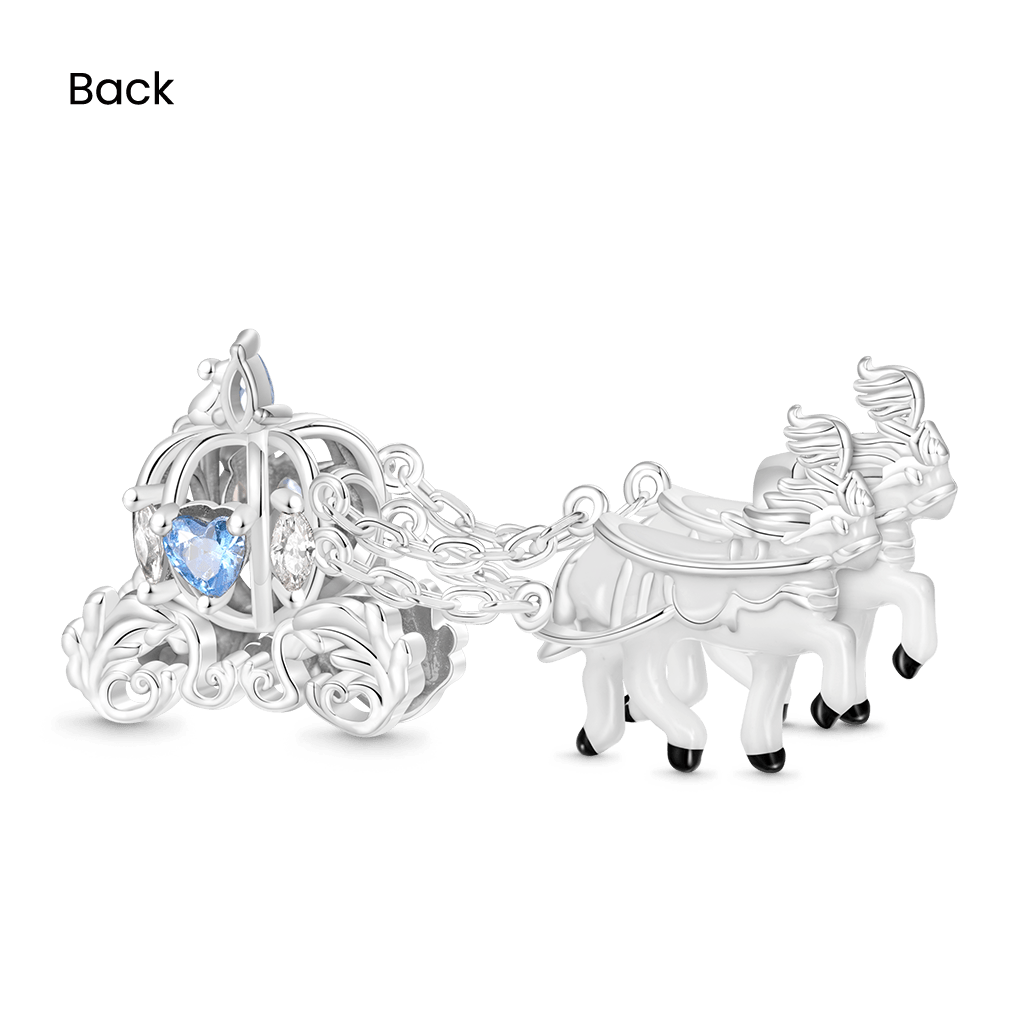 Gnoce White Horse Pumpkin Carriage Charm_2
