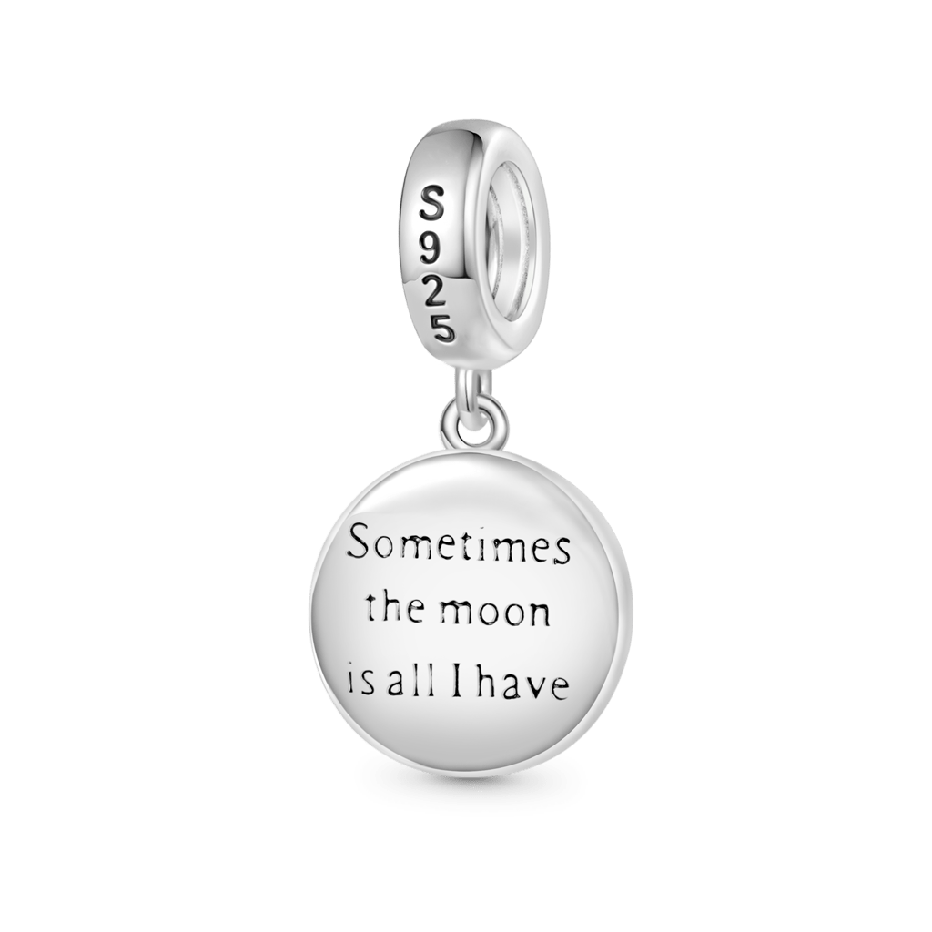 Gnoce "Sometimes the moon is all I have" Glow-in-the-Dark Moon Pendant Dangle Charm_3