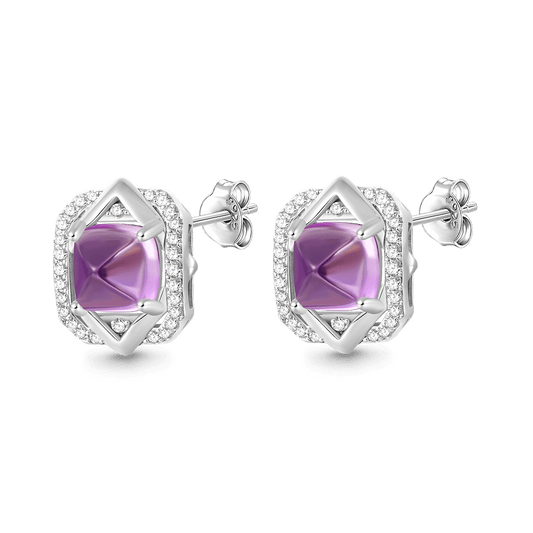 Gnoce Luxurious Amethyst Stud Earrings_1