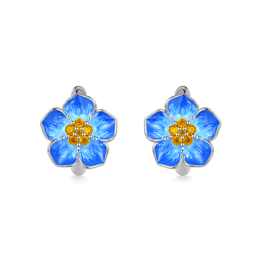 Gnoce Forget-Me-Not Flower Hoop Earrings_1