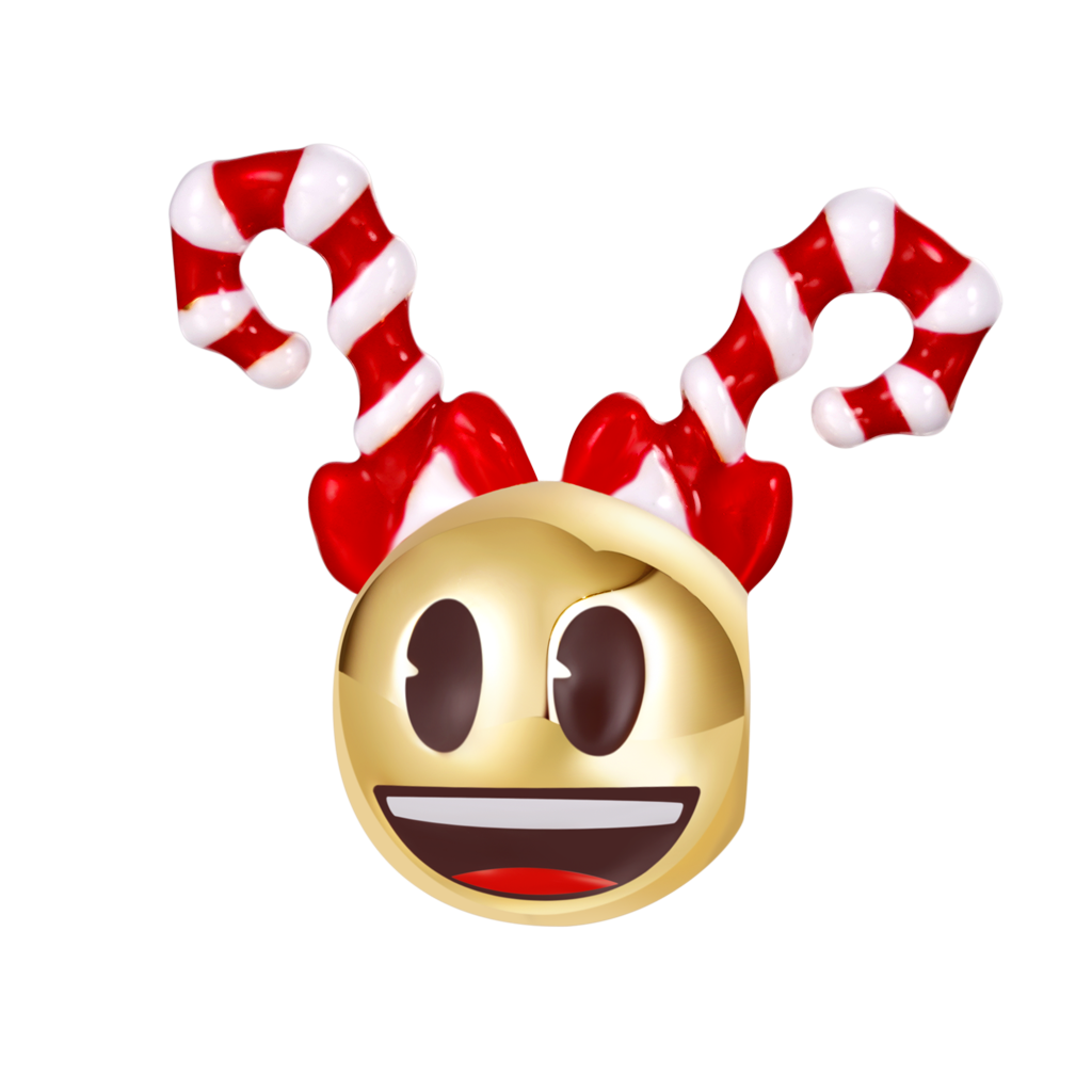 Gnoce emoji Candy Cane Smiling Face Charm_1