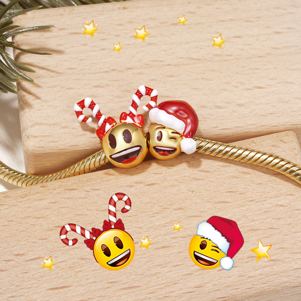 Gnoce emoji Candy Cane Smiling Face Charm_3