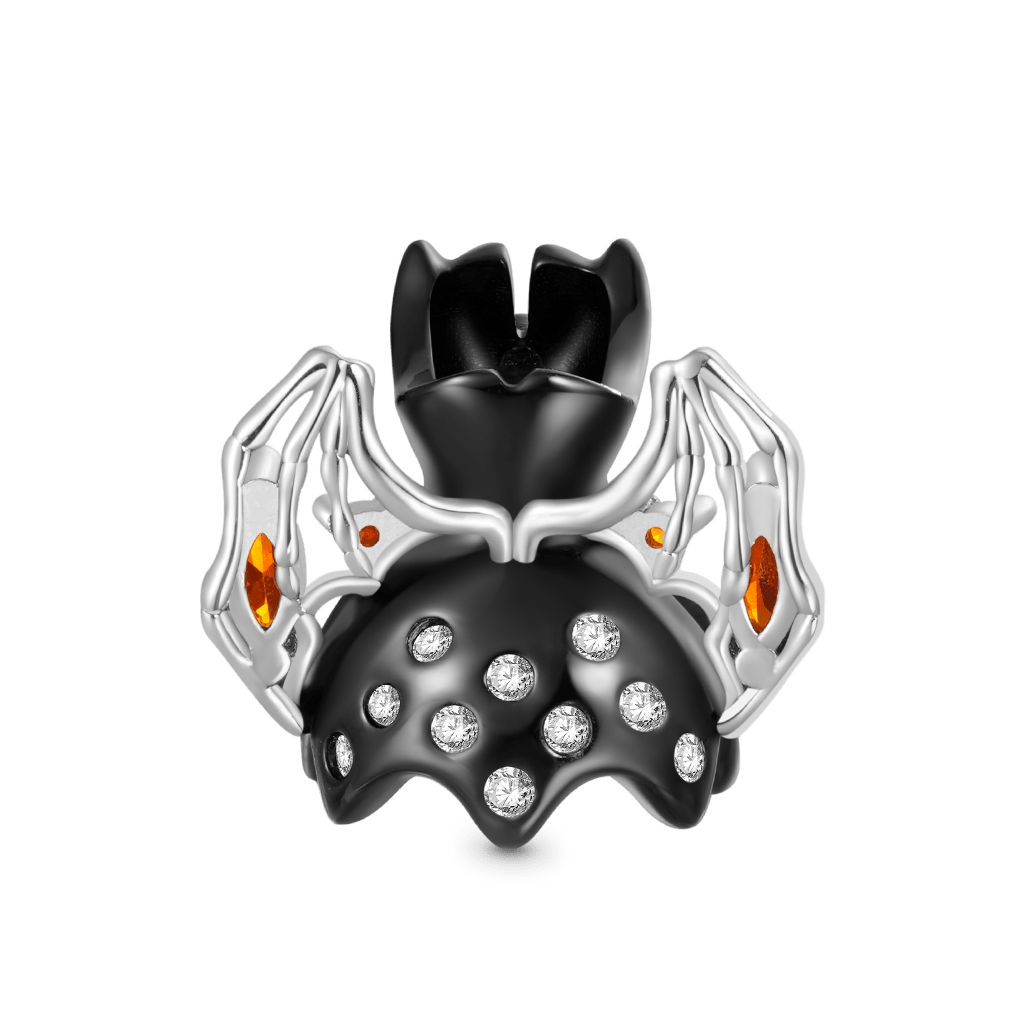 Gnoce Halloween Creative Gothic Spider Black Wedding Dress Charm_2