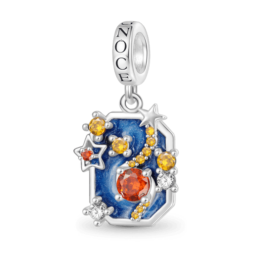 Gnoce Blue Cat's Eye Starry Night Pendant Dangle Charm_1