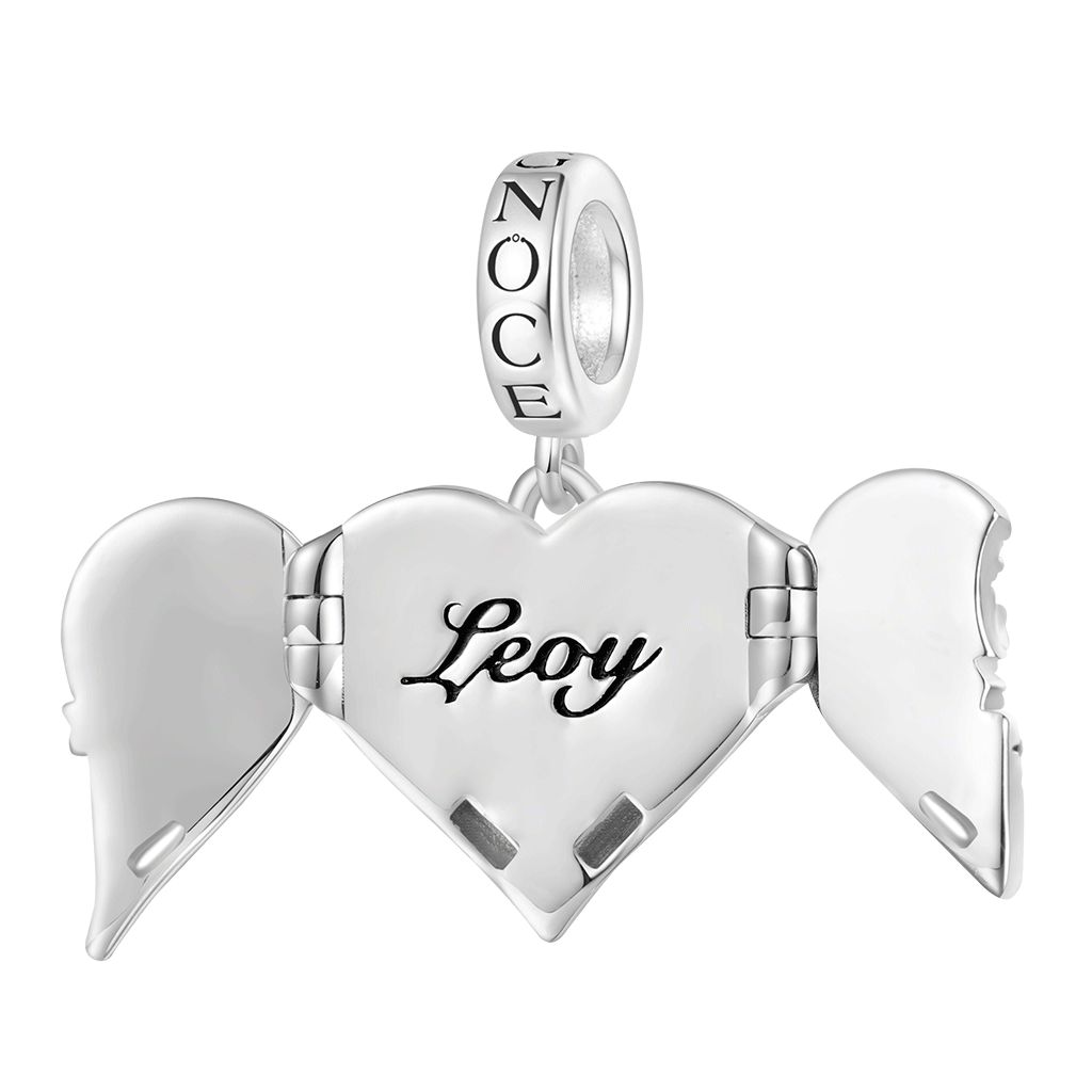 Gnoce Openable Heart Wings Engravable Pendant Dangle Charm_1