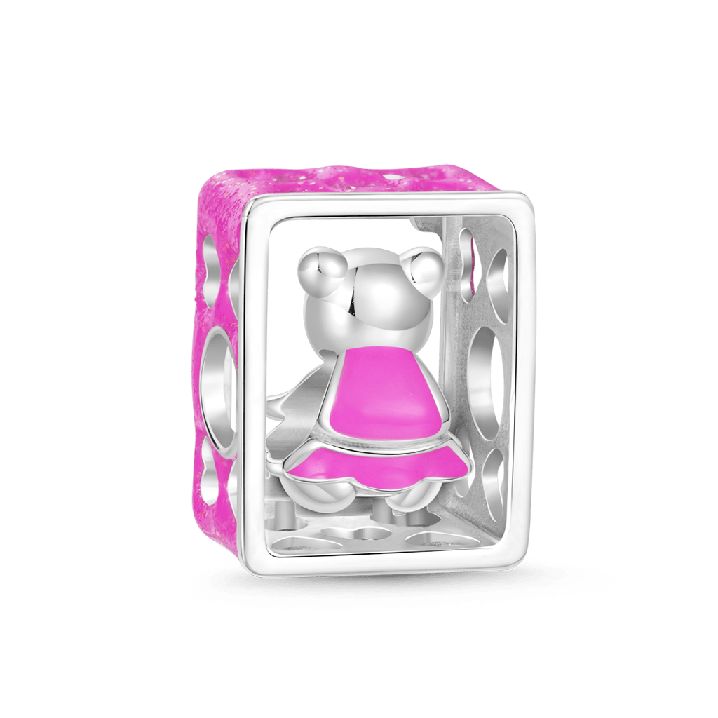 Gnoce Lovely Barbie Pink Bear Box Double-layer Charm_3