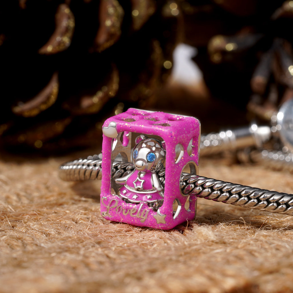 Gnoce Lovely Barbie Pink Bear Box Double-layer Charm_6