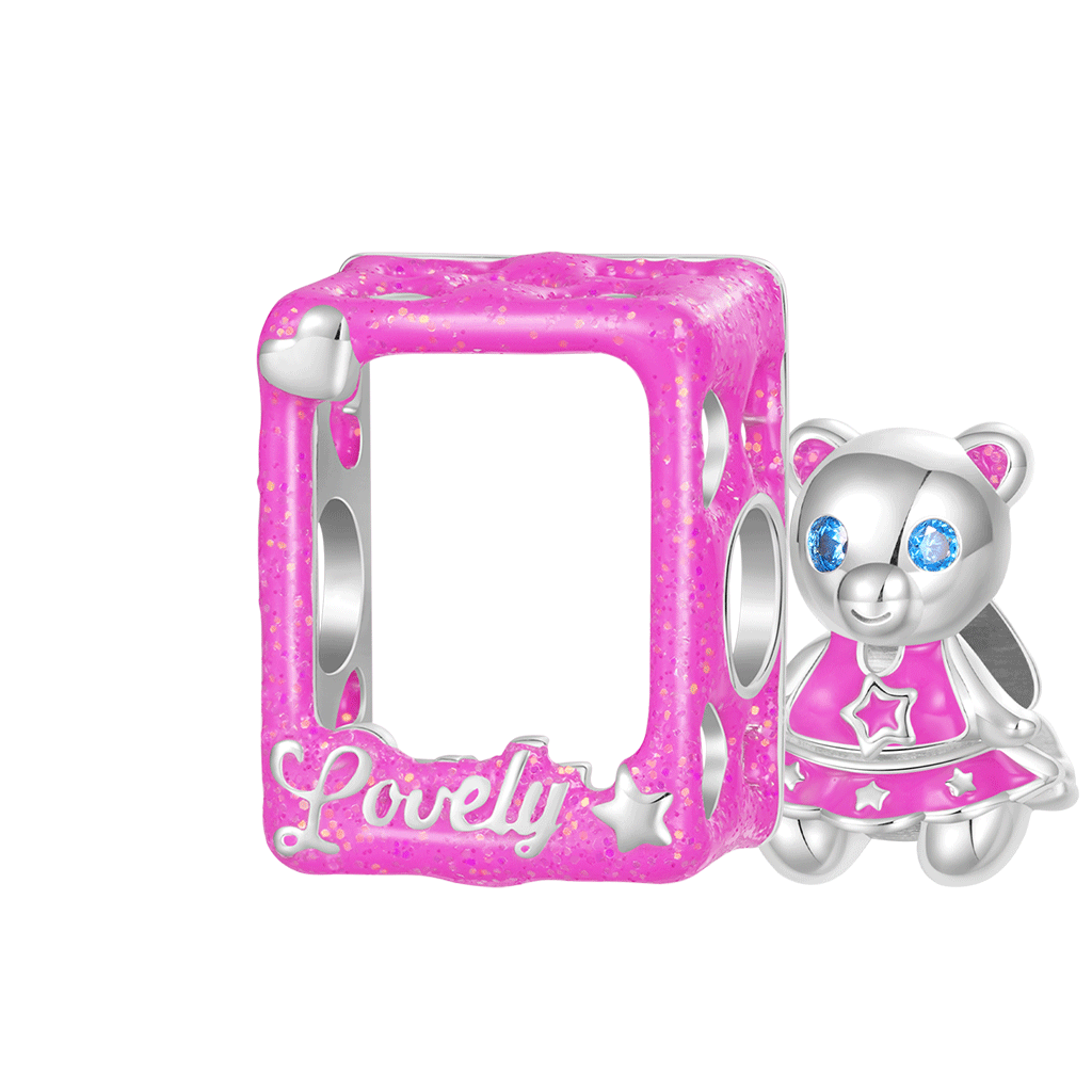 Gnoce Lovely Barbie Pink Bear Box Double-layer Charm_1