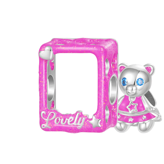 Gnoce Lovely Barbie Pink Bear Box Double-layer Charm_1