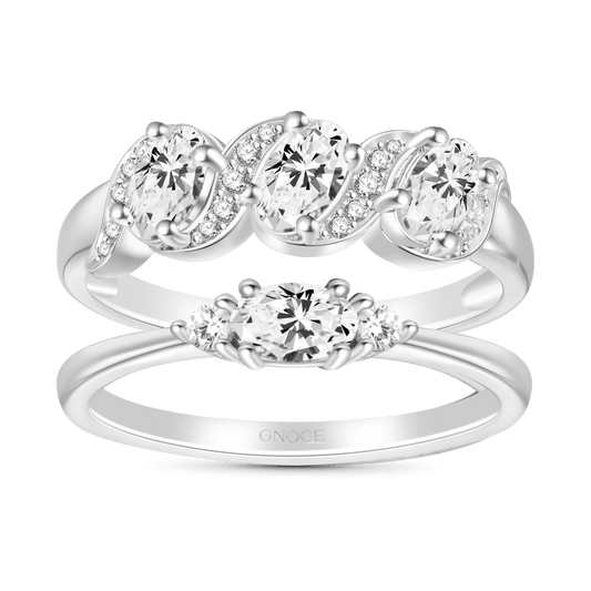 Gnoce White Diamond Anniversary Stackable Ring Set_1