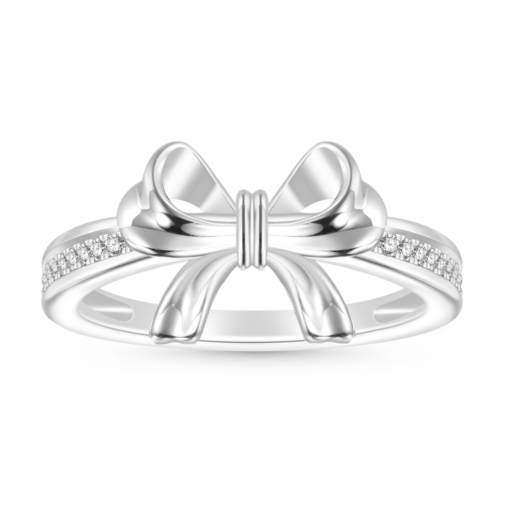 Gnoce Sterling Silver Diamond Bow Ring_1