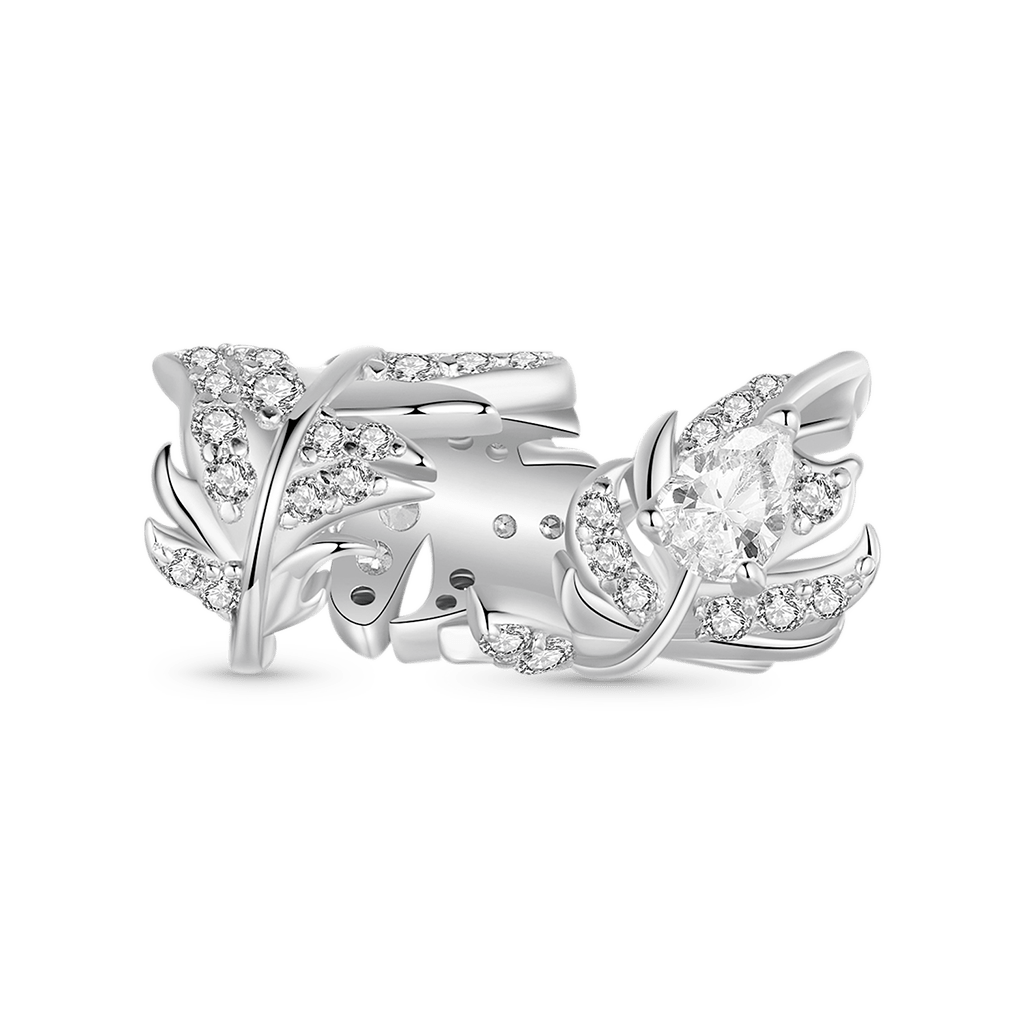 Gnoce White Zircon Curved Feather Charm_1